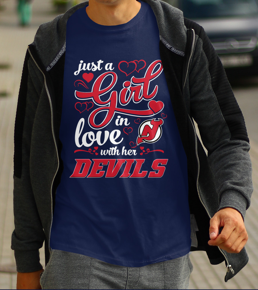 Just A Girl In Love With Her New Jersey Devils T-Shirt