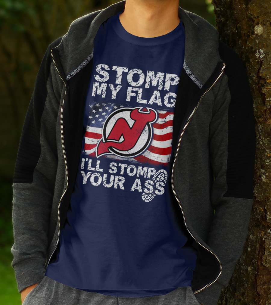 Stomp My Flag New Jersey Devils I'll Stomp Your Ass T-Shirt