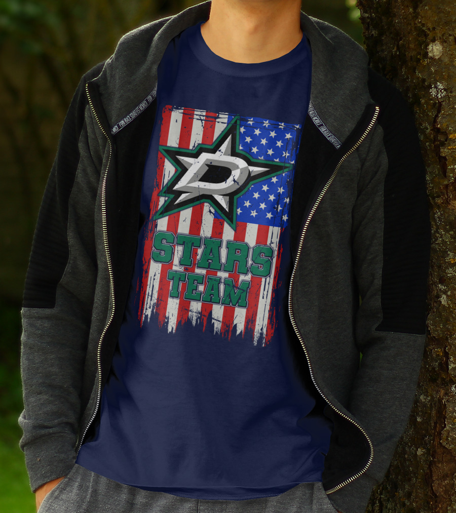Stars Team Dallas American Flag T-Shirt
