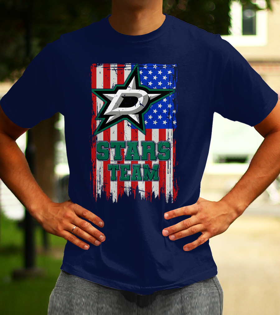 Stars Team Dallas American Flag T-Shirt