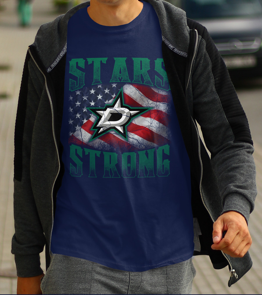 Dallas Stars Strong Usa Flag T-Shirt