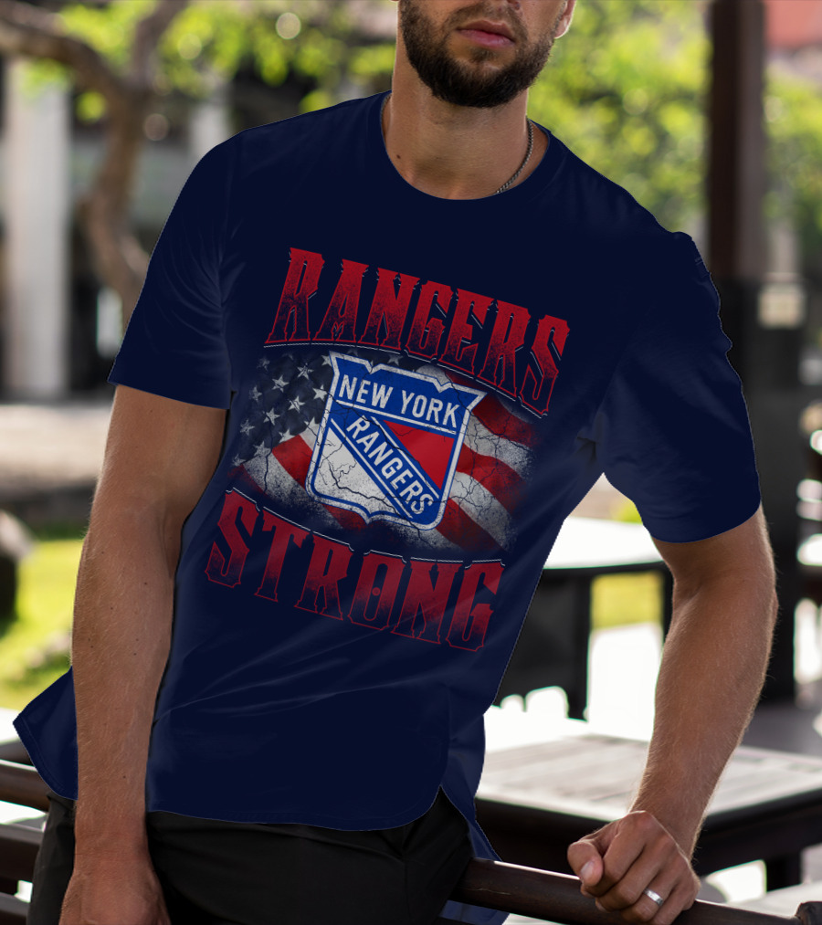 Rangers Strong New York American Flag T-Shirt