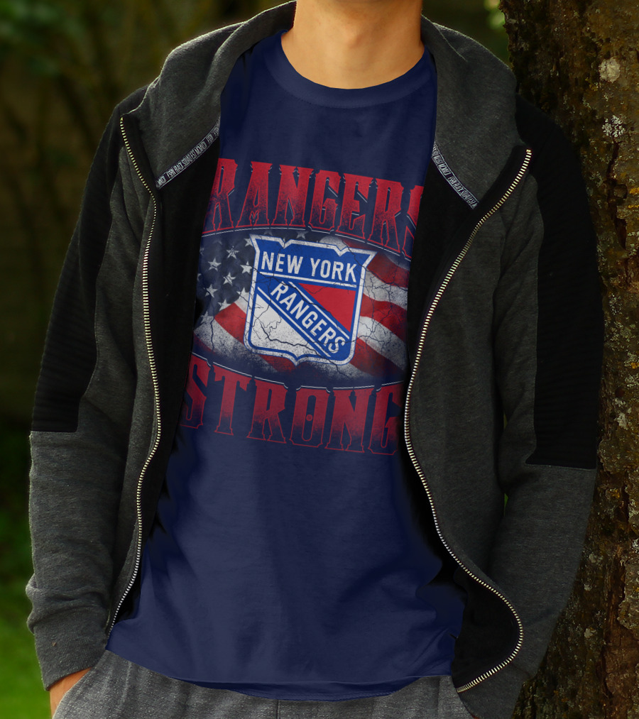 Rangers Strong New York American Flag T-Shirt