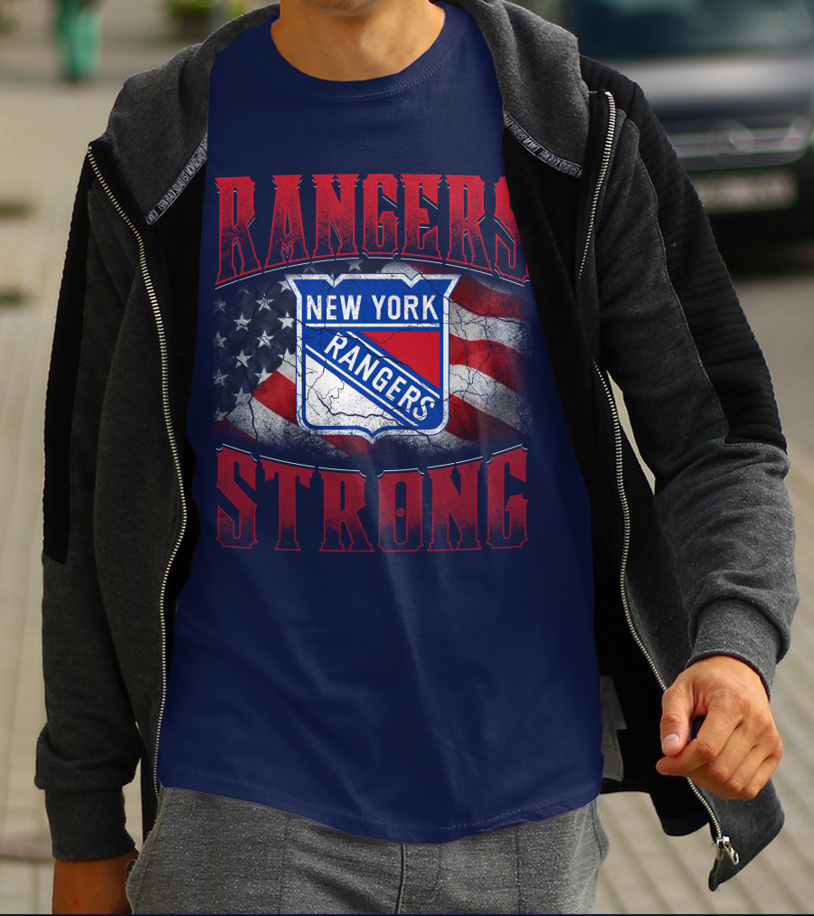 Rangers Strong New York American Flag T-Shirt