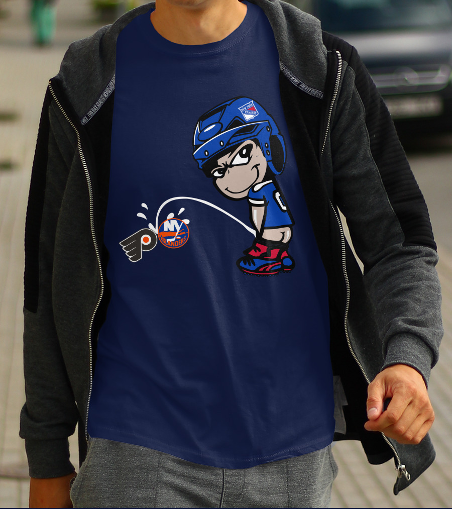 New York Rangers Fan Ny Islanders Philadelphia Flyers Rivalry T-Shirt