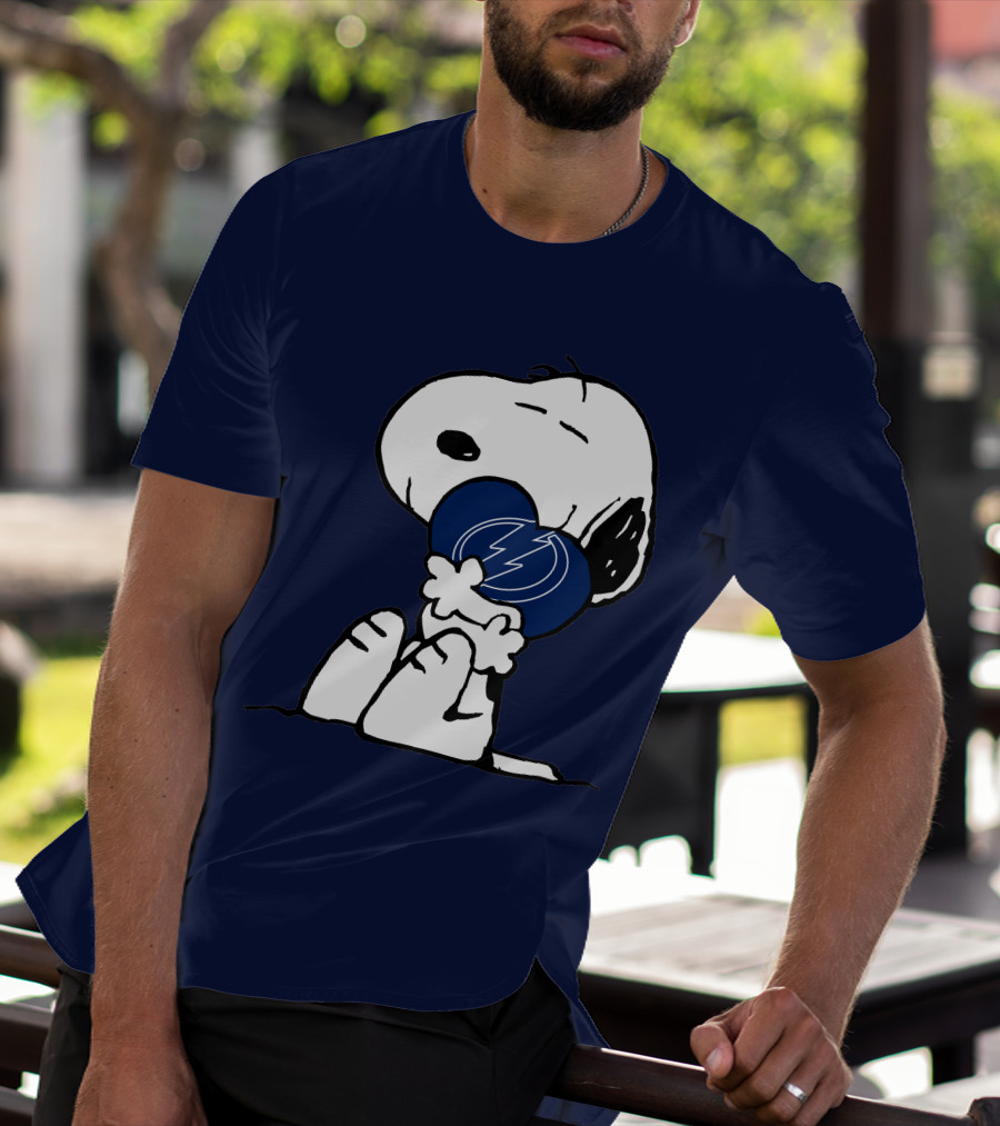 Tampa Bay Lightning Snoopy Hugging Heart T-Shirt