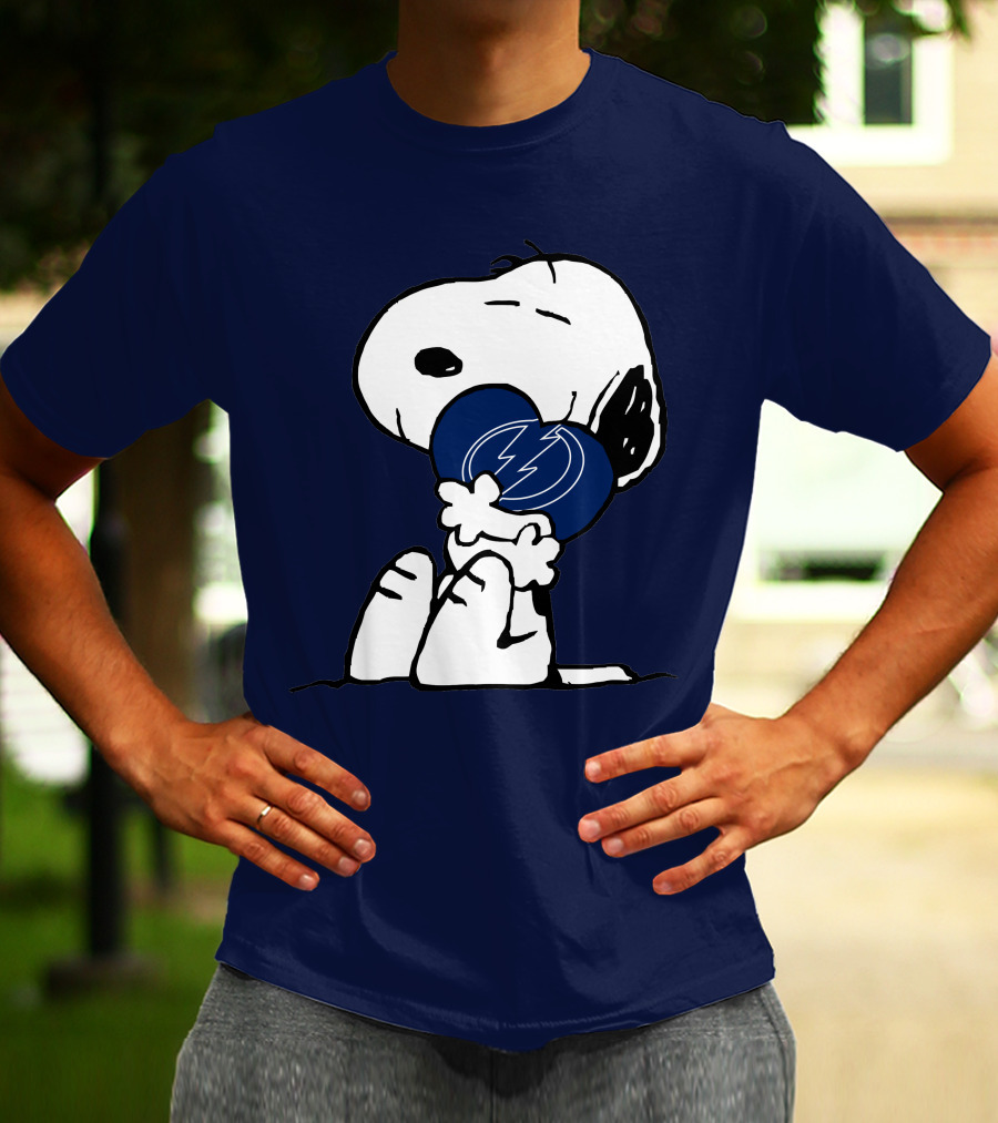 Tampa Bay Lightning Snoopy Hugging Heart T-Shirt