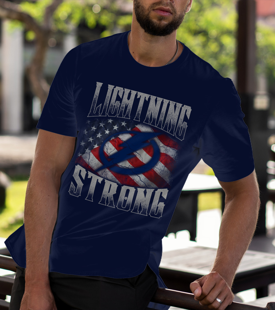 Tampa Bay Lightning Strong American Flag T-Shirt