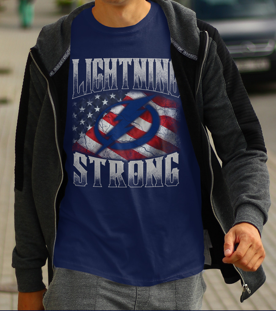 Tampa Bay Lightning Strong American Flag T-Shirt