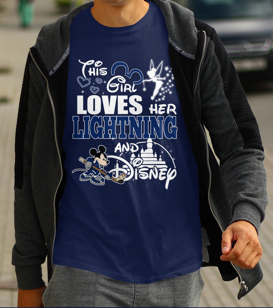 This Girl Loves Her Tampa Bay Lightning And Disney T-Shirt
