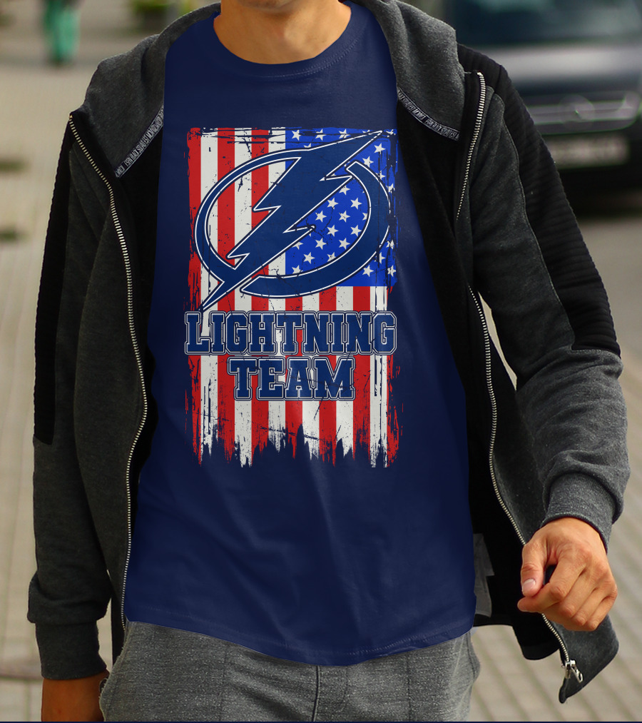 Tampa Bay Lightning Team American Flag T-Shirt