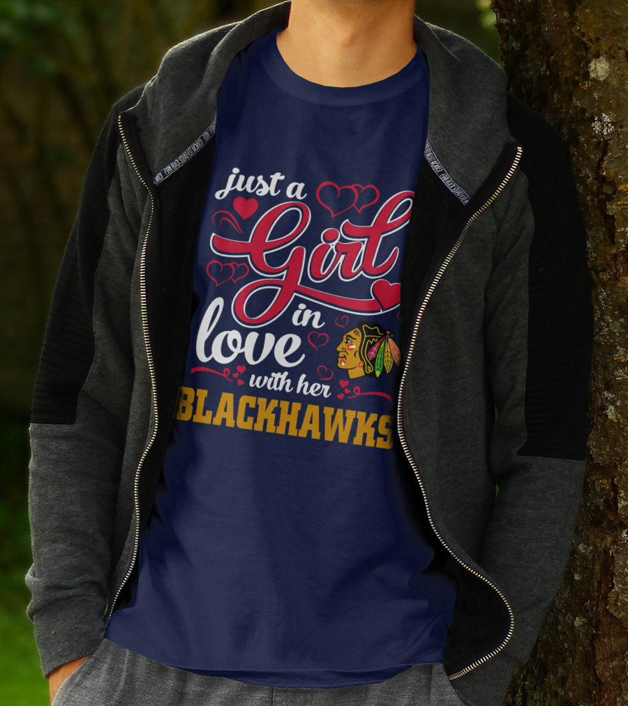 Just A Girl In Love With Her Chicago Blackhawks T-Shirt