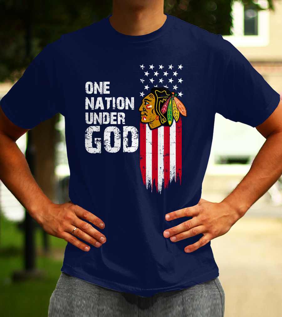 Chicago Blackhawks One Nation Under God T-Shirt