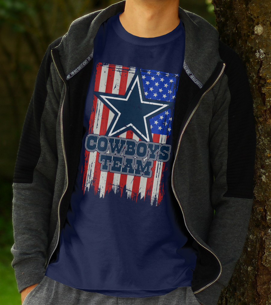 Cowboys Team Usa Flag Star T-Shirt