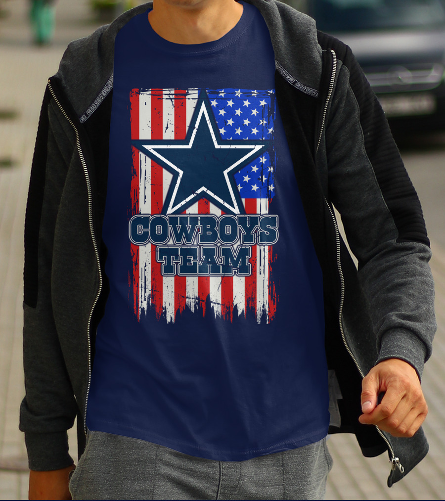 Cowboys Team Usa Flag Star T-Shirt