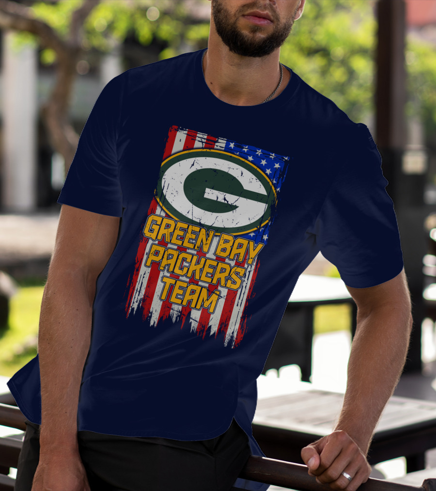 Green Bay Packers Team Flag T-Shirt