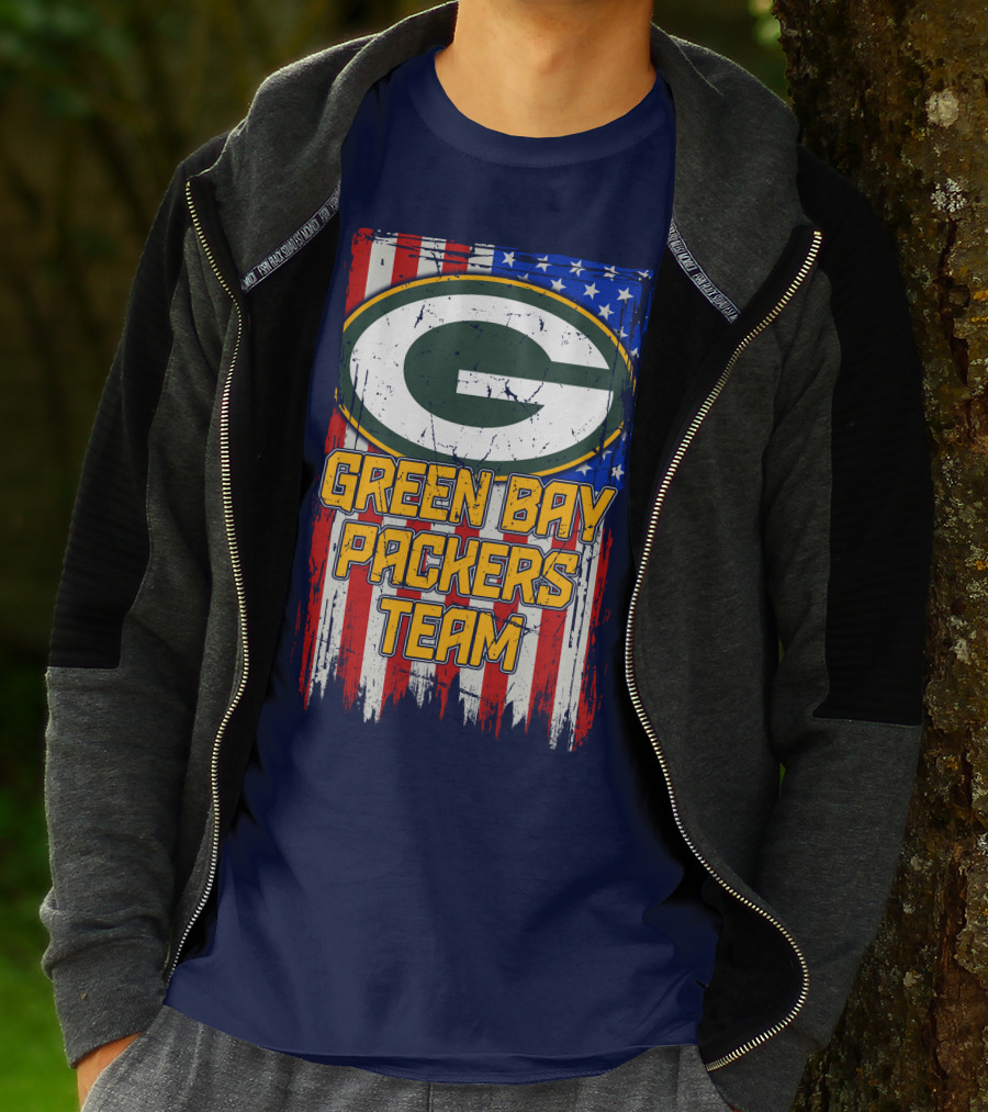 Green Bay Packers Team Flag T-Shirt