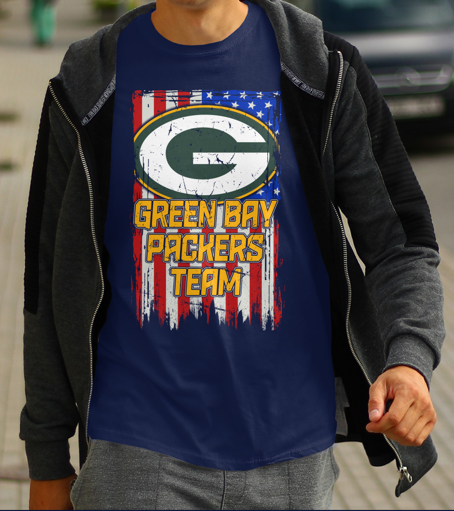 Green Bay Packers Team Flag T-Shirt