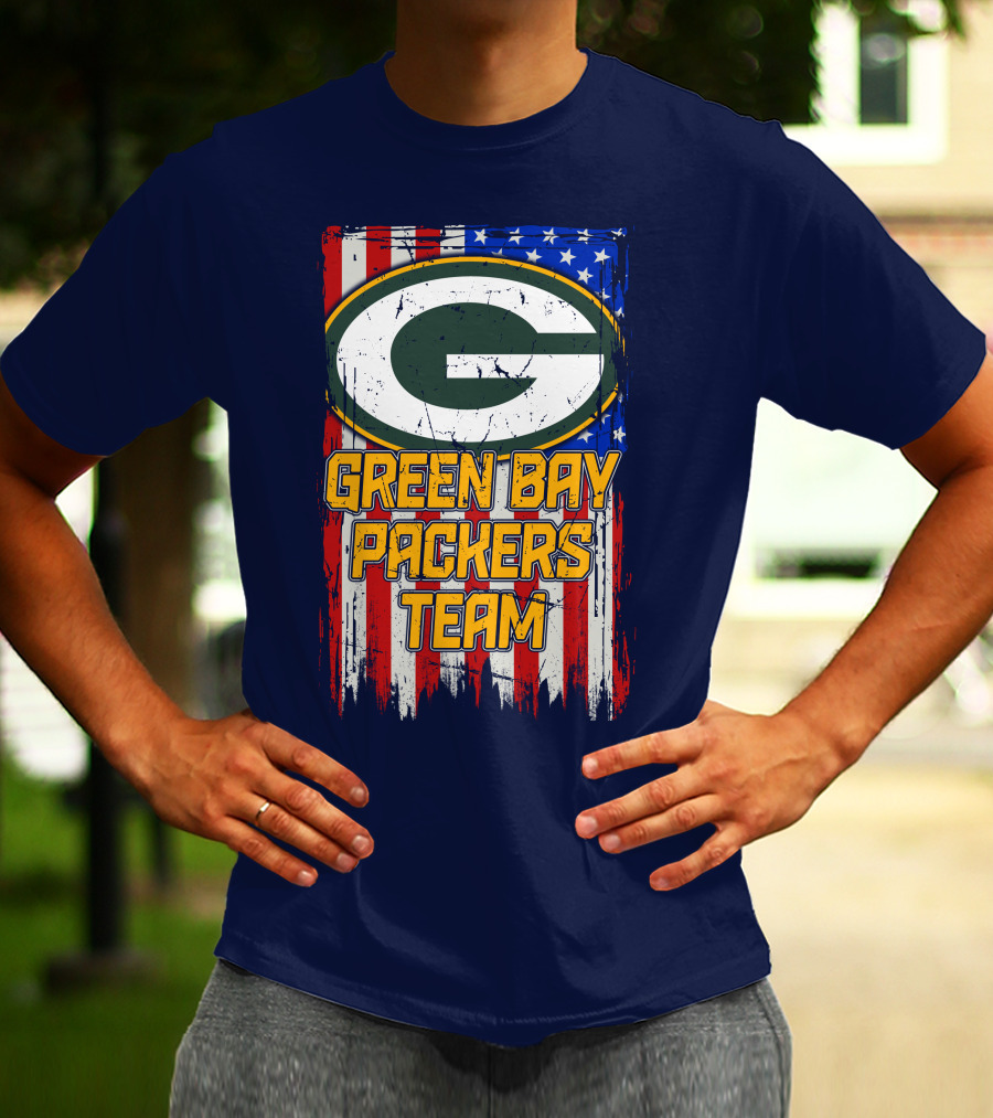 Green Bay Packers Team Flag T-Shirt
