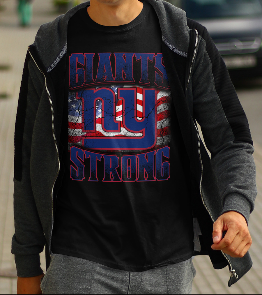 Giants Strong Ny American Flag T-Shirt