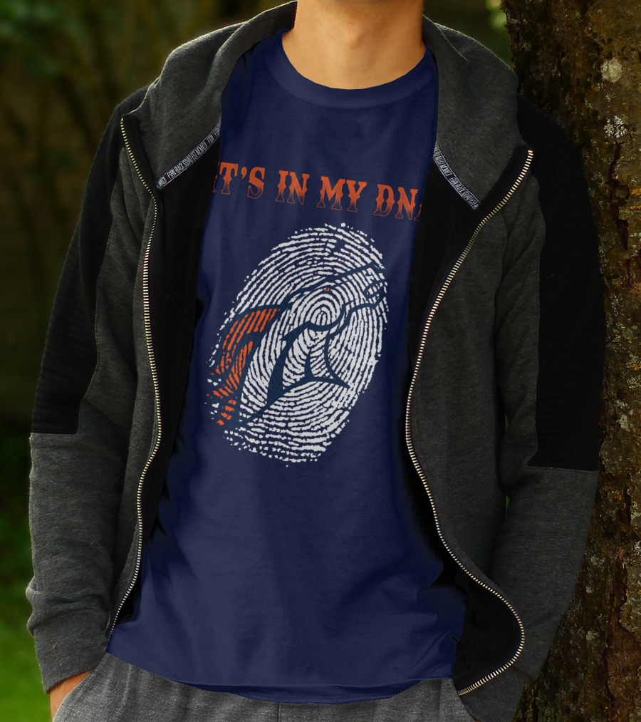 It's In My Dna Denver Broncos Fingerprint T-Shirt