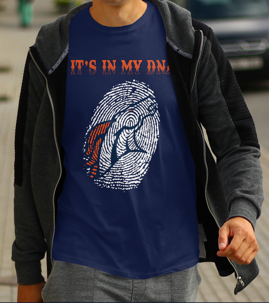 It's In My Dna Denver Broncos Fingerprint T-Shirt