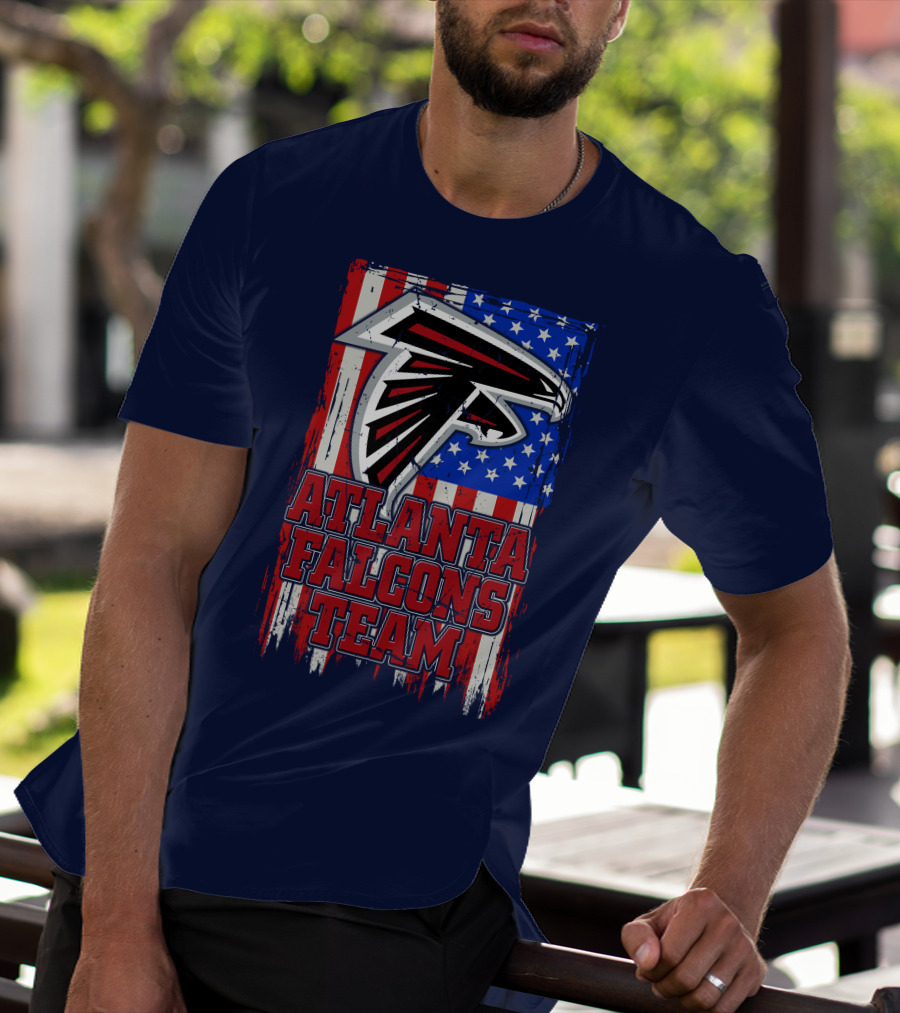 Atlanta Falcons Team American Flag T-Shirt