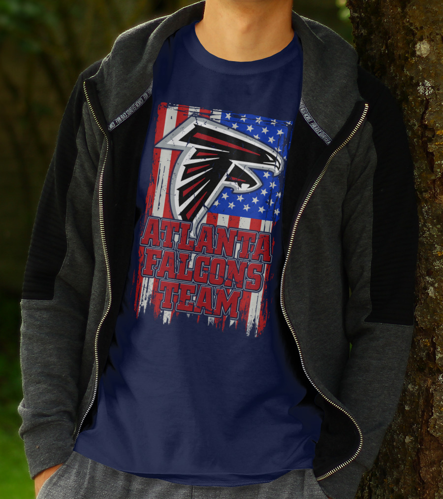 Atlanta Falcons Team American Flag T-Shirt