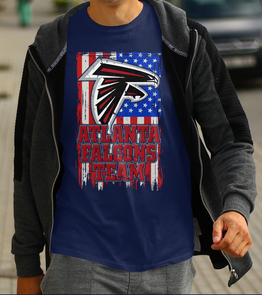 Atlanta Falcons Team American Flag T-Shirt