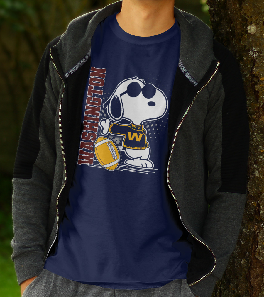 Snoopy Washington Football W Sweater Sunglasses T-Shirt