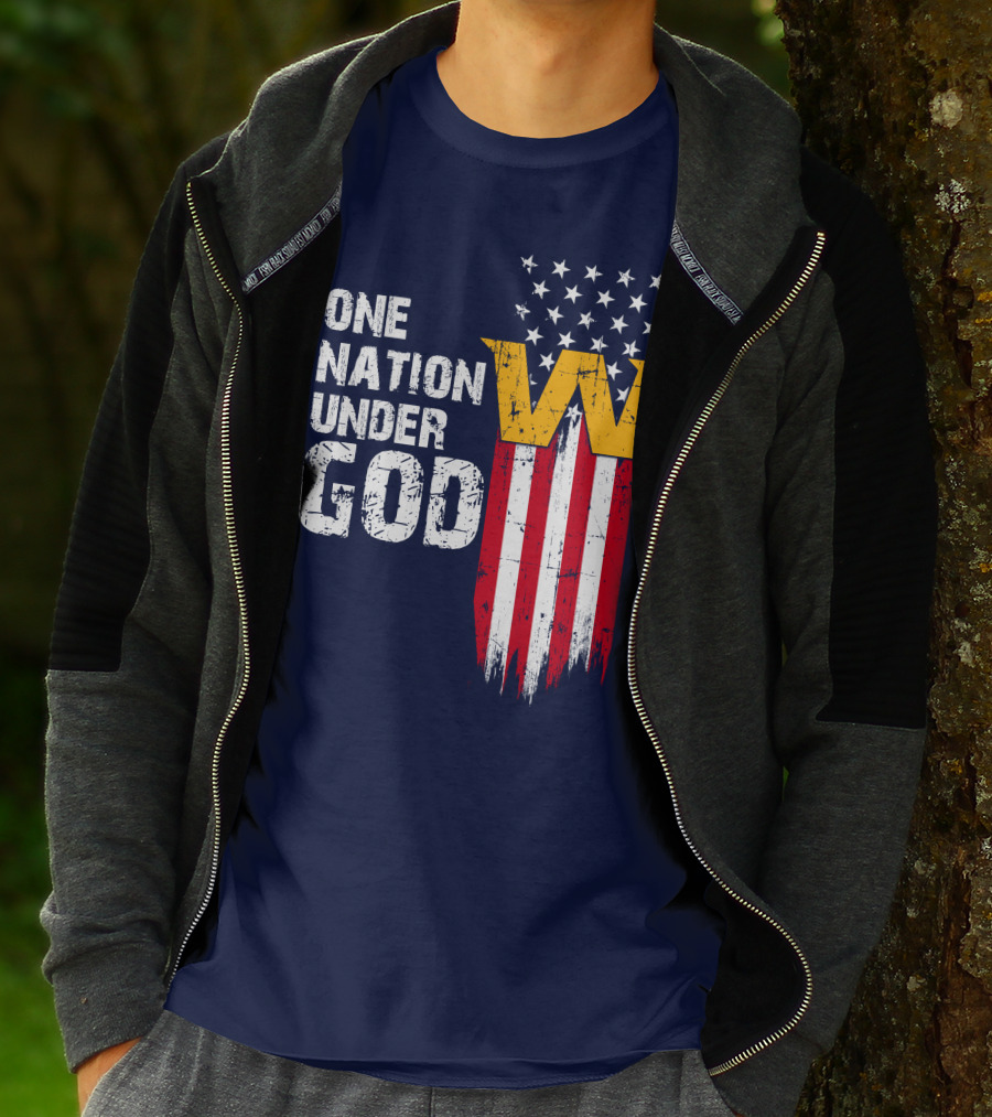 One Nation Under God Washington Usa Flag T-Shirt