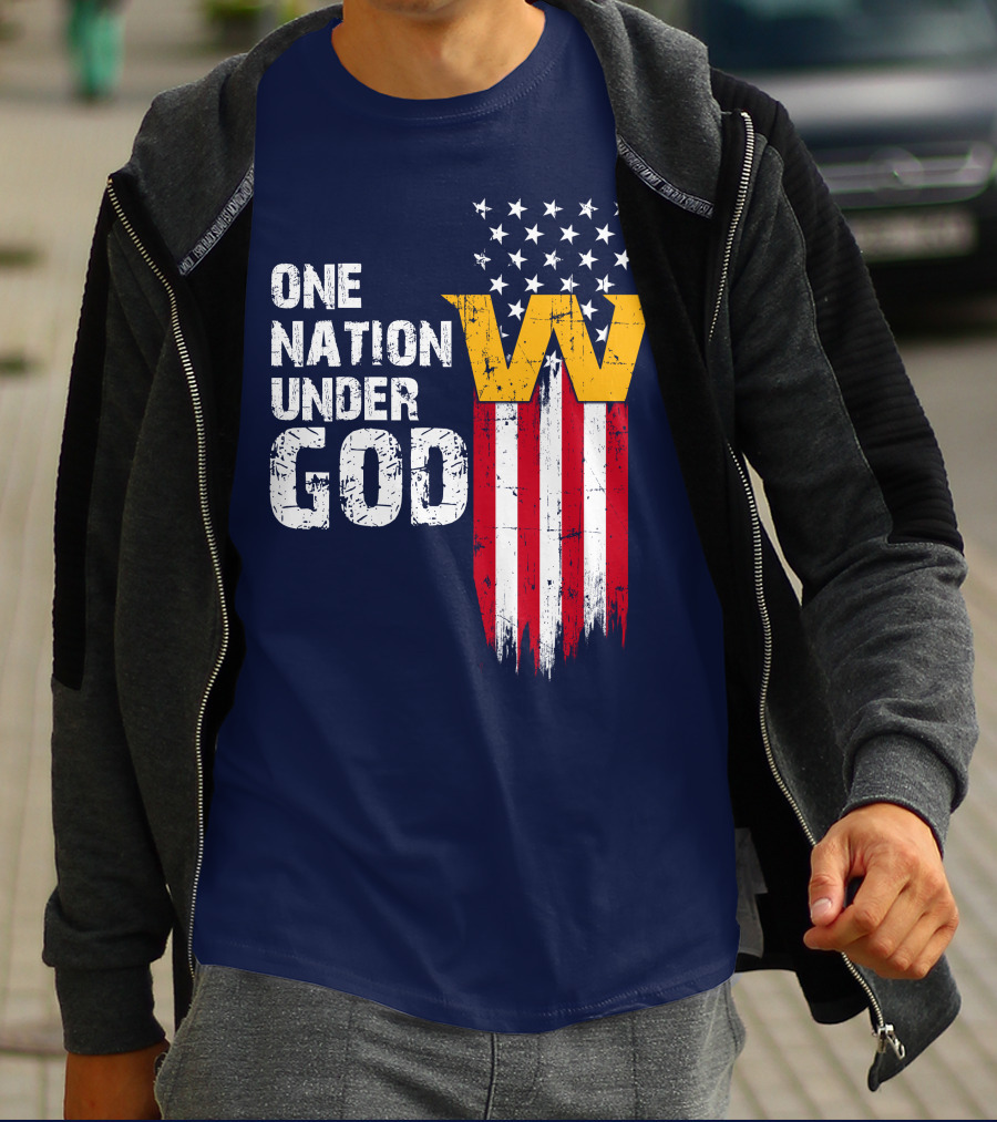 One Nation Under God Washington Usa Flag T-Shirt