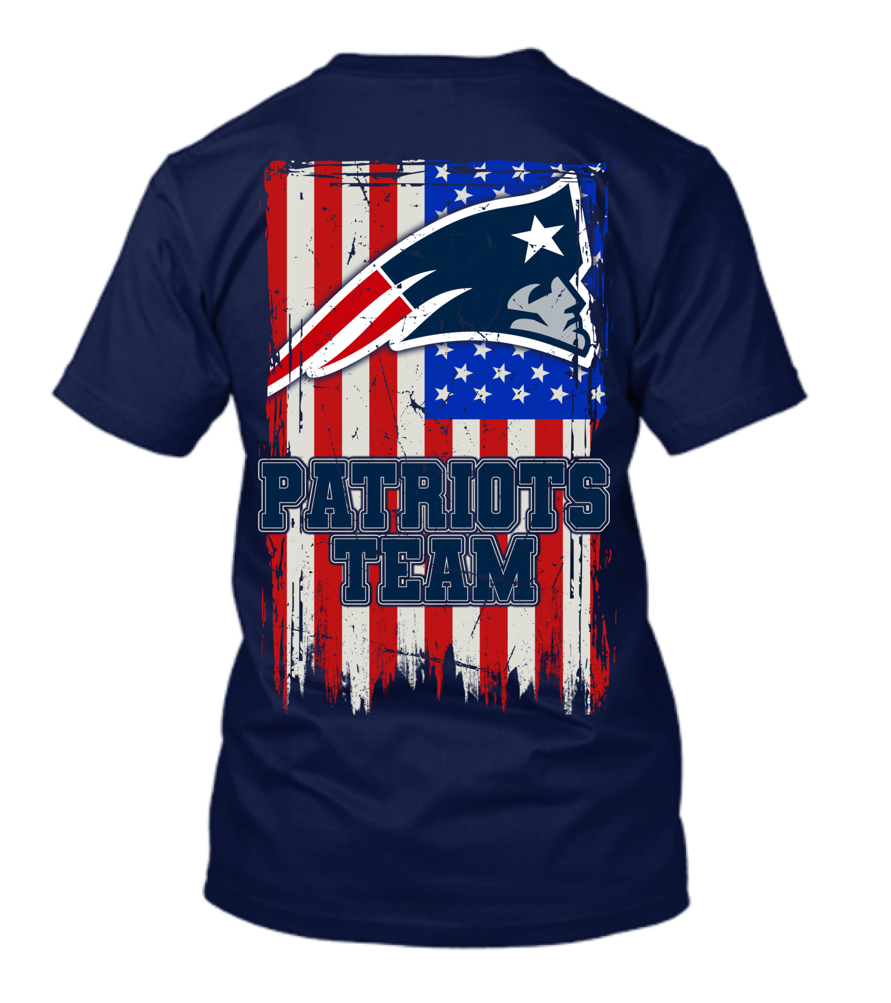 New England Patriots Team Logo With American Flag T-Shirt