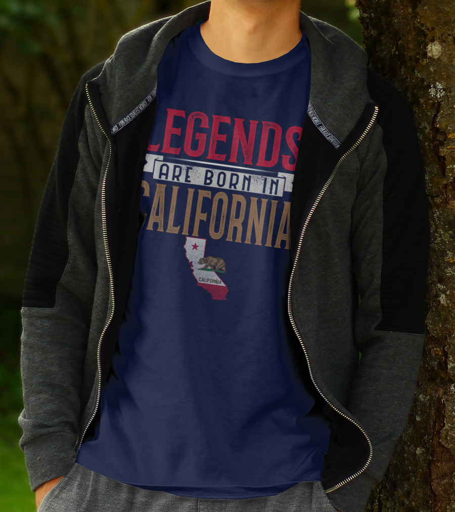 Legends Are Born In California State Flag Bear T-Shirt