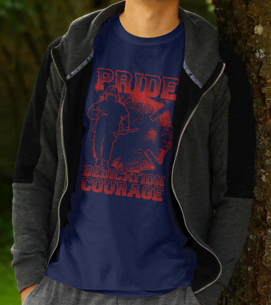 Pride Dedication Courage Firefighter T-Shirt