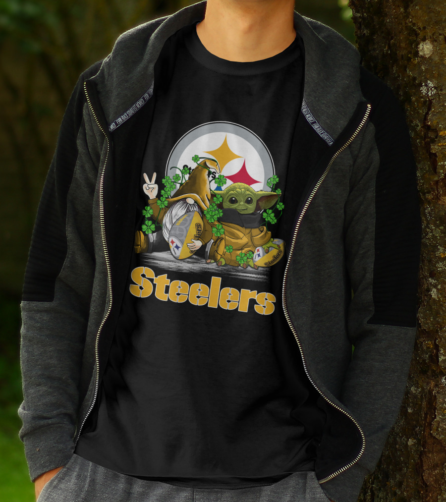 Steelers Shamrock Gnome And Green Alien Football T-Shirt