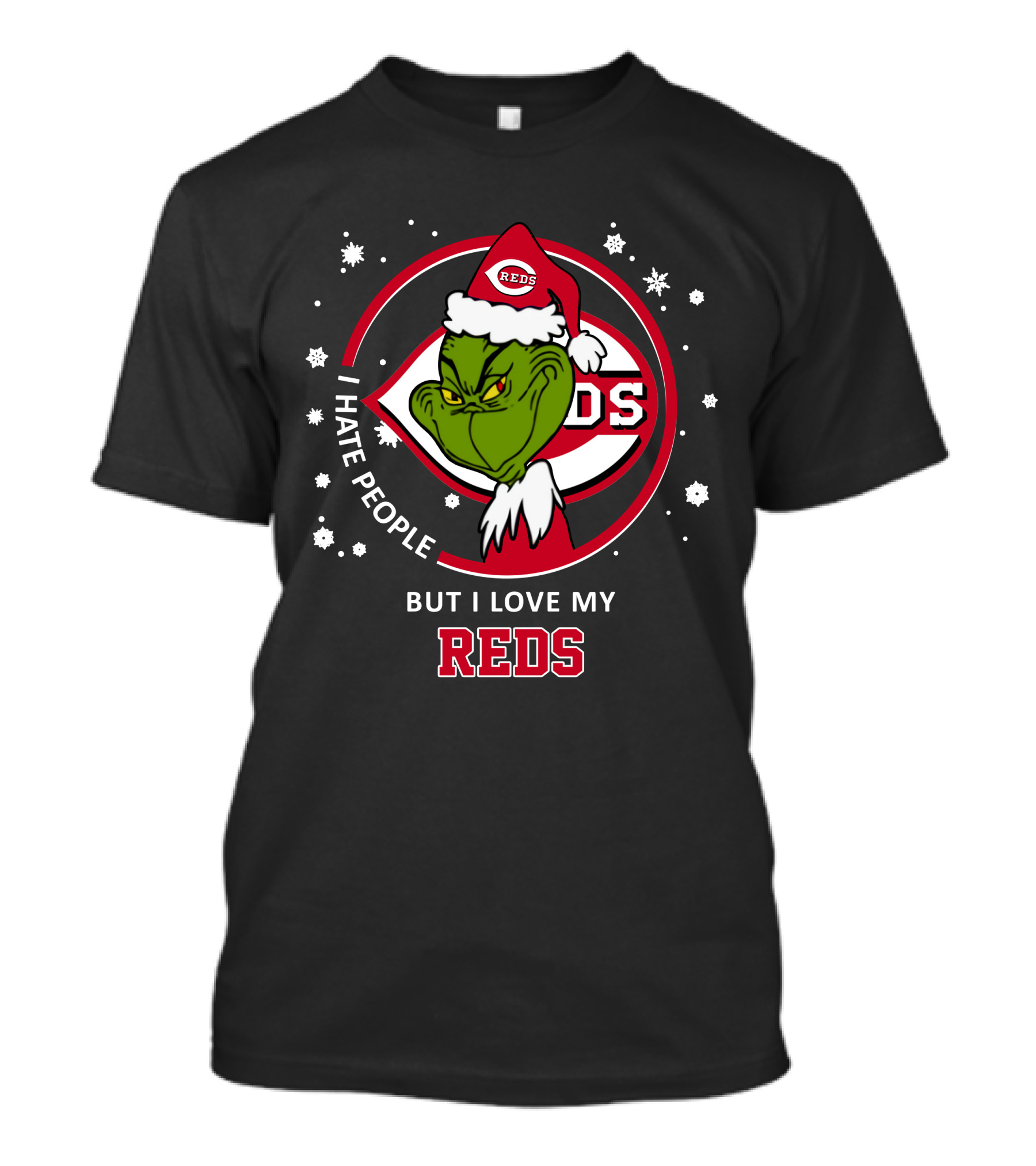 I Hate People But I Love My Cincinnati Reds Grinch T-Shirt