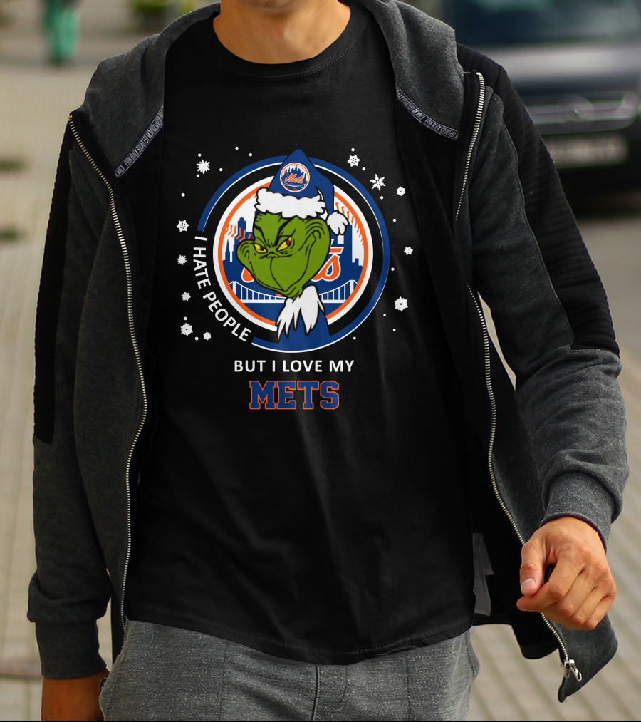 I Hate People But I Love My Mets Grinch New York Mets T-Shirt