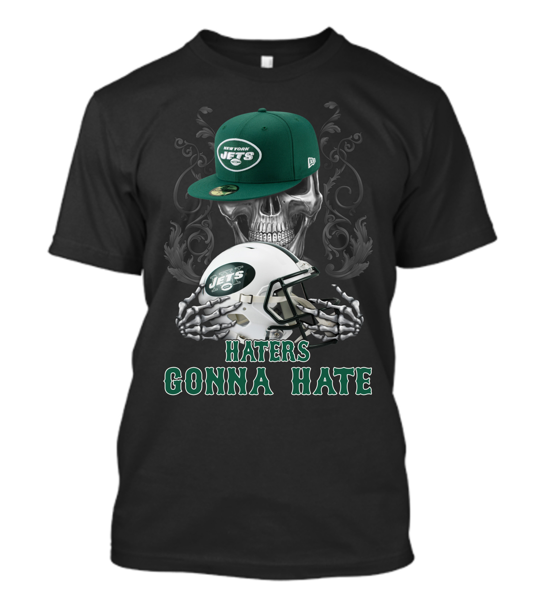 Haters Gonna Hate New York Jets Skull Helmet T-Shirt