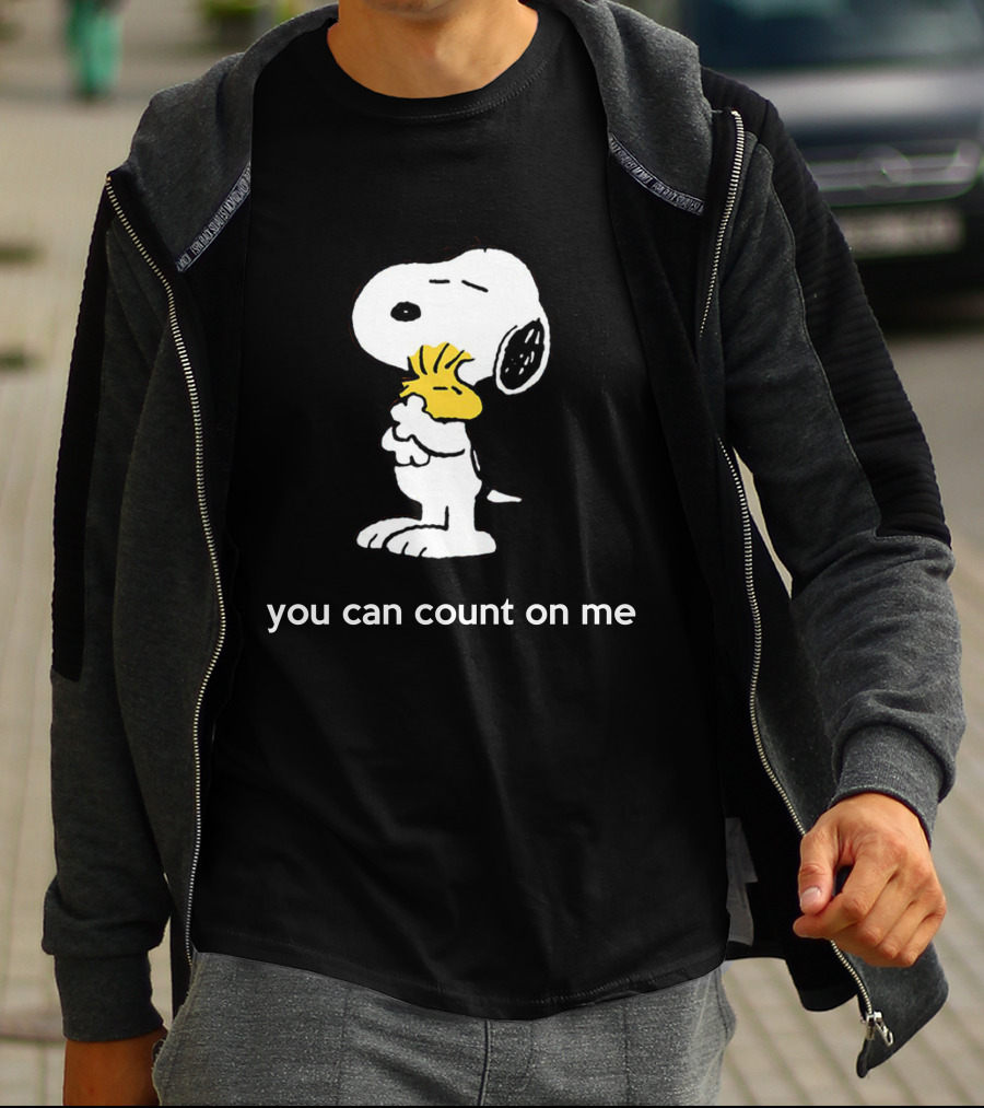 Snoopy And Woodstock You Can Count On Me Hug T-Shirt