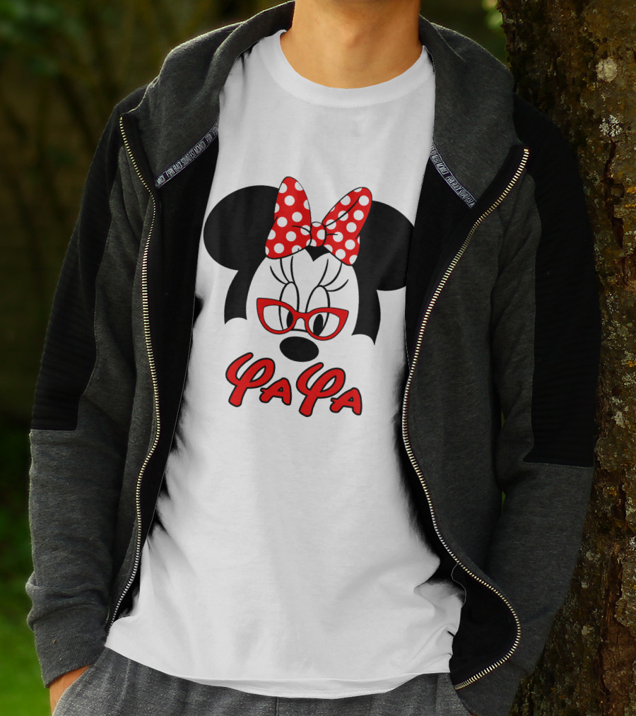 Minnie Yaya Red Polka Dot Bow And Glasses T-Shirt