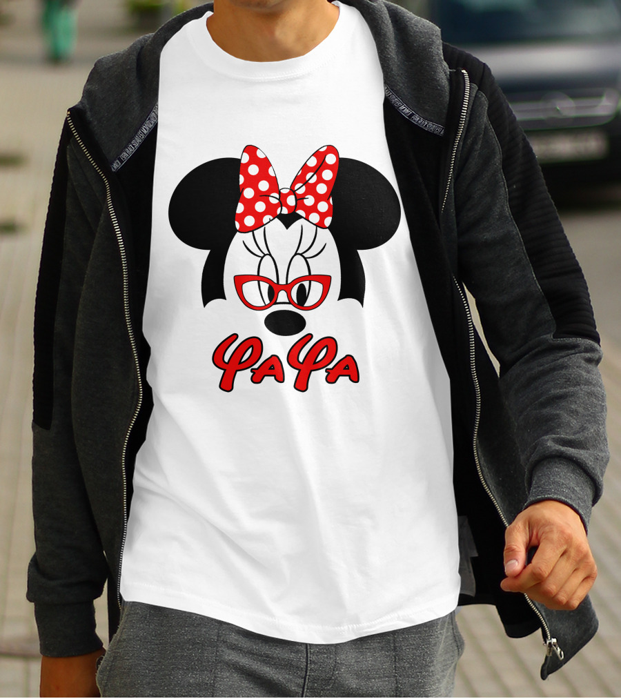 Minnie Yaya Red Polka Dot Bow And Glasses T-Shirt