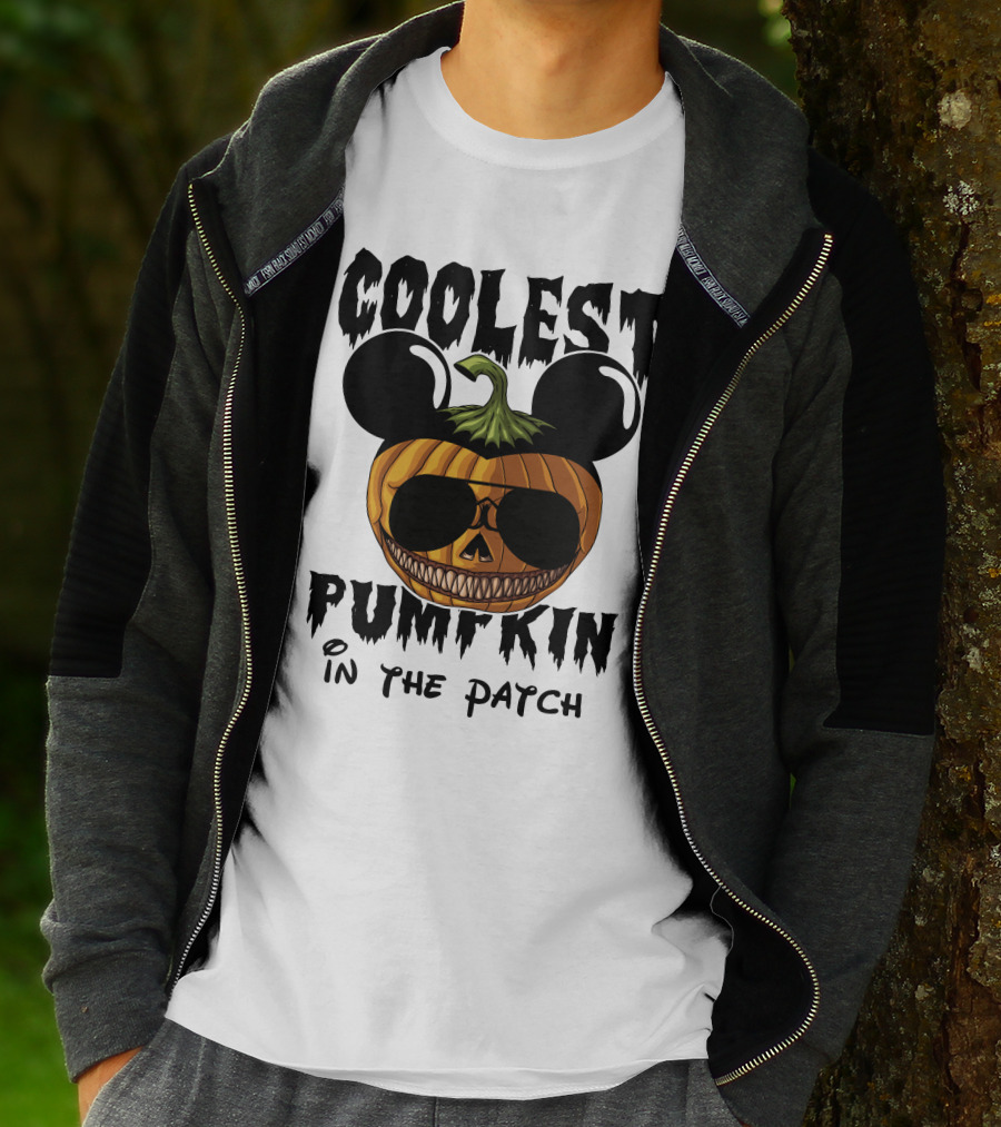 Coolest Pumpkin In The Patch Mickey Ears Sunglasses T-Shirt