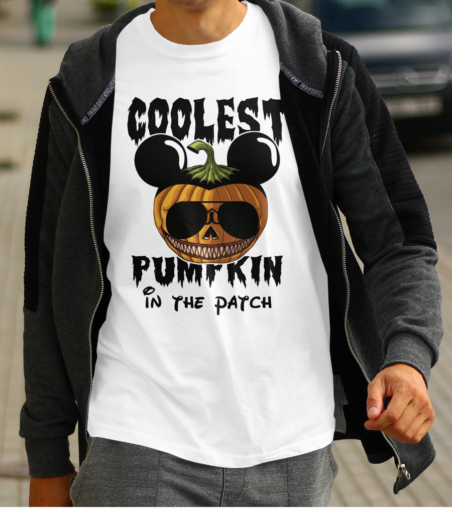 Coolest Pumpkin In The Patch Mickey Ears Sunglasses T-Shirt