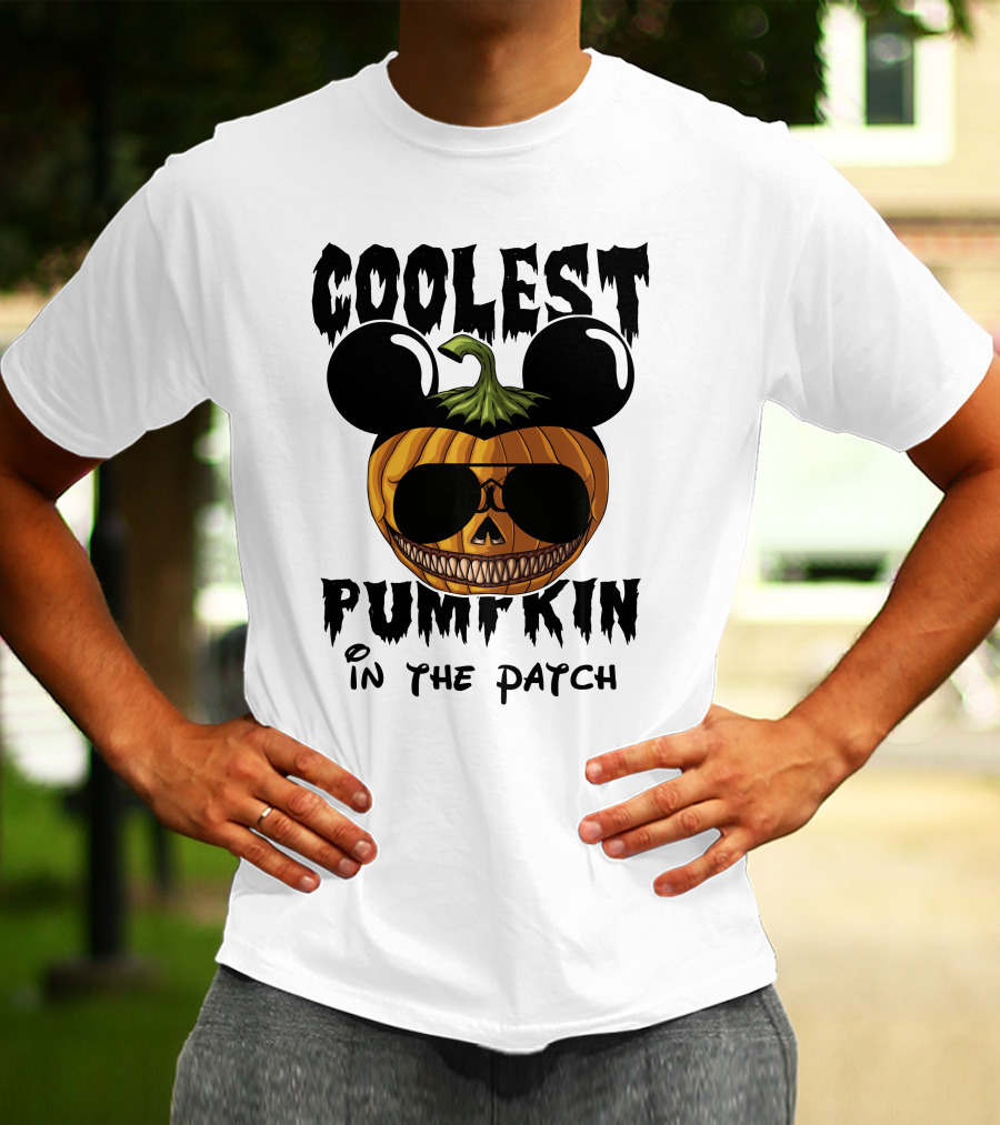 Coolest Pumpkin In The Patch Mickey Ears Sunglasses T-Shirt