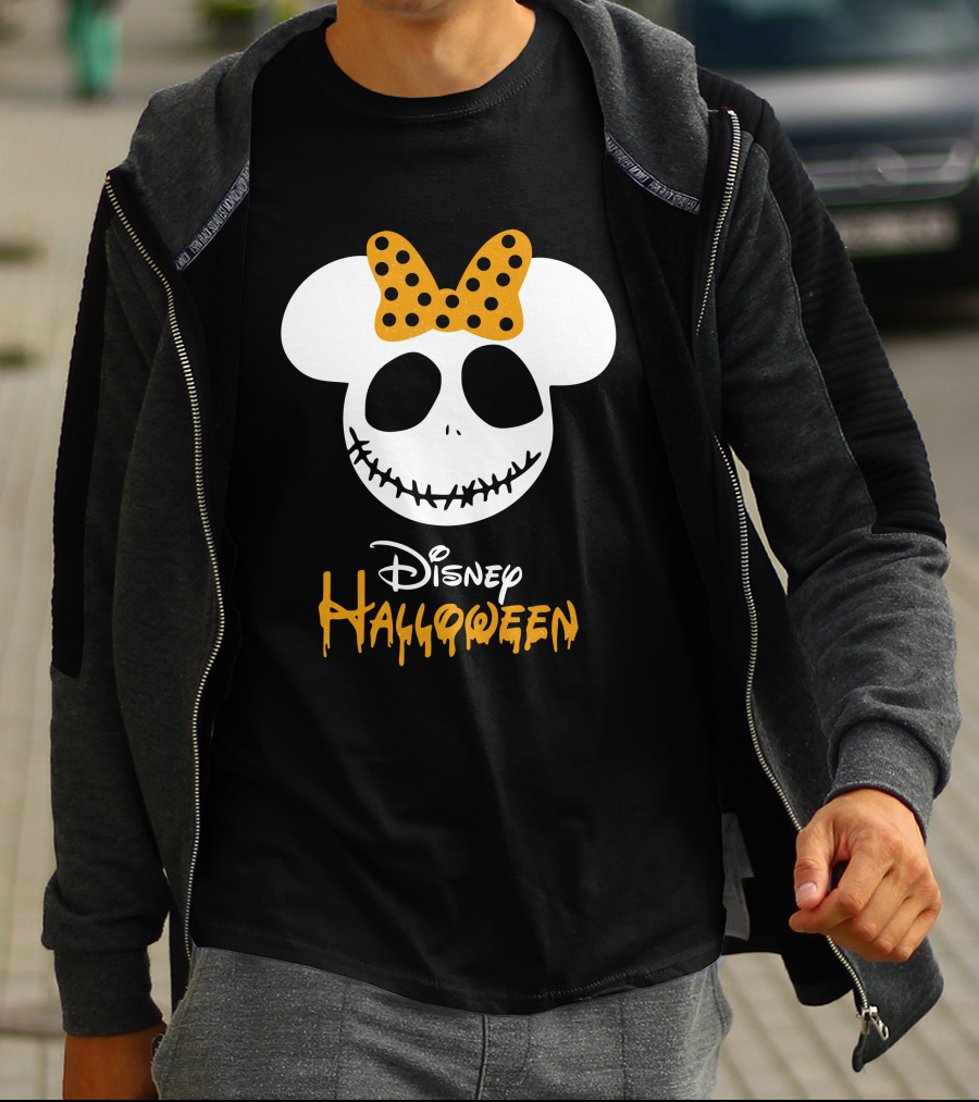 Disney Halloween Minnie Mouse Skull Bow T-Shirt