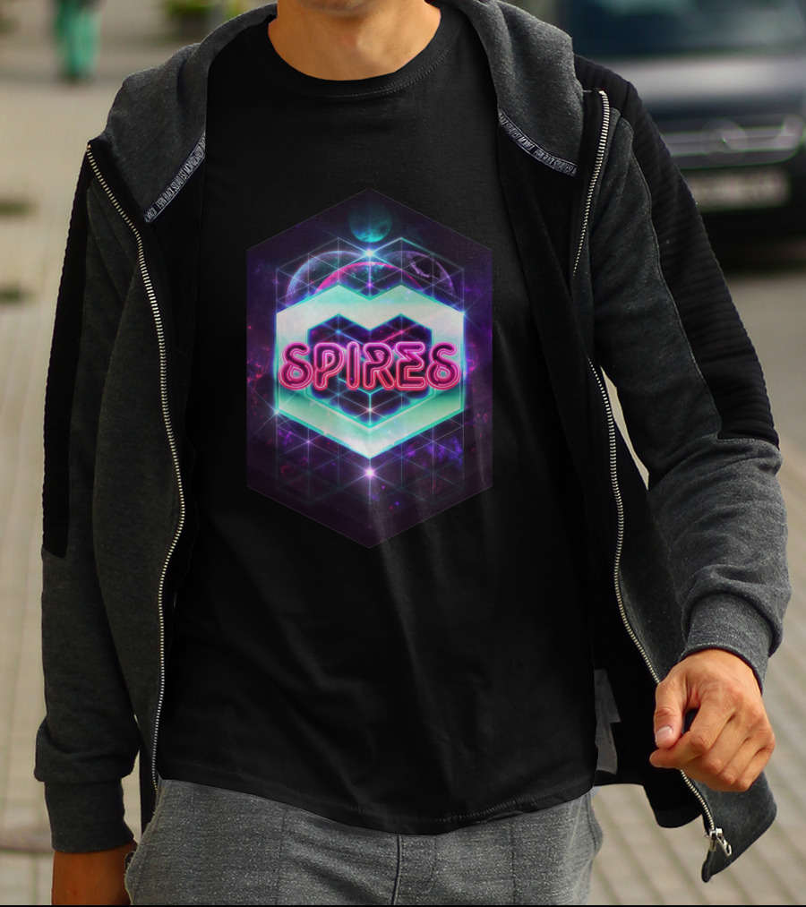80'S Spires Neon Geometric Space 75142 T-Shirt