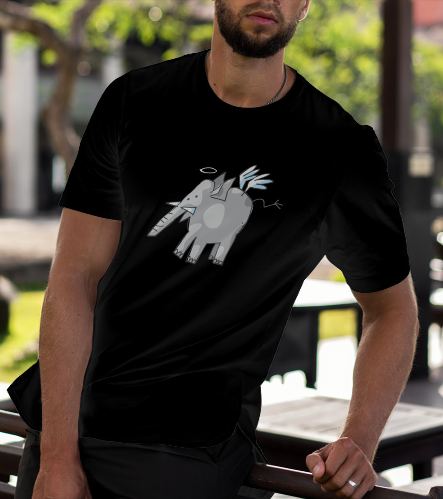 Angelphant 4047 Wings And Halo Elephant T-Shirt