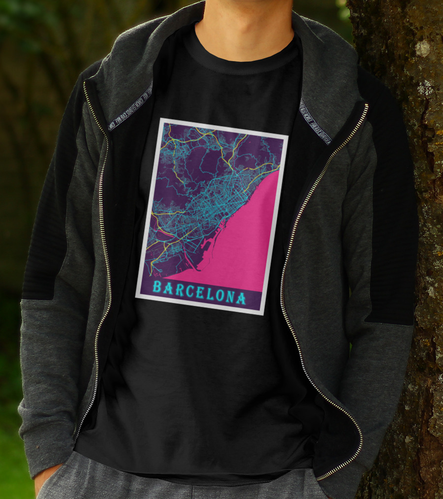 Barcelona Neon City Map 1670368 T-Shirt