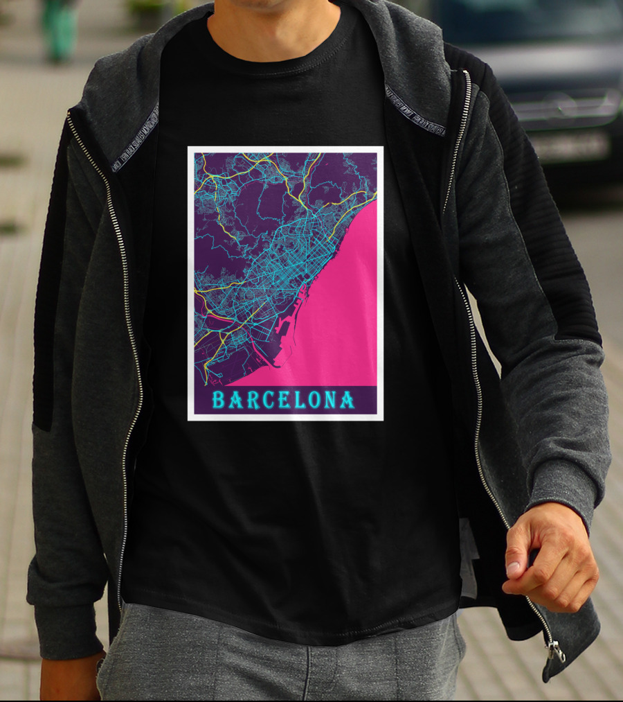 Barcelona Neon City Map 1670368 T-Shirt